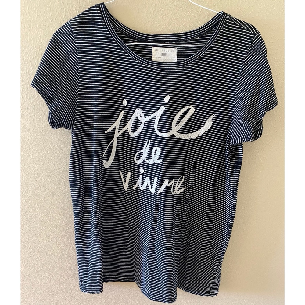 Anthropologie “Joie de Vivre” Stripe Tee Shirt